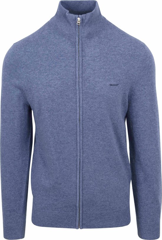 Gant - Vest Lamswol Mid Blauw - Heren - Maat XXL - Regular-fit