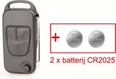 Autosleutel 3 knoppen klapsleutel batterij (2x)- geschikt voor- Mercedes -Vito / Sprinter / Mercedes M-klasse / V-klasse / mercedes sleutel behuizing