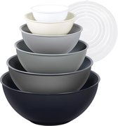 Salad Bowl Set with Lid, 12-Piece Plastic Mixing Bowl, Stackable Mixing Bowls with Lids for Kitchen, Large Bowl Set, Serving Bowls Ideal for Mixing and Serving