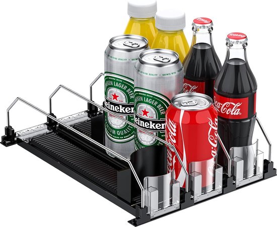 Foto: Automatische koelkast organisator blikjes kan organisator kan houder kan dispenser koelkast opslag voor drankjes bier frisdrank 330 ml 440 ml 500 ml 600 ml opslagruimte 12 blikjes 