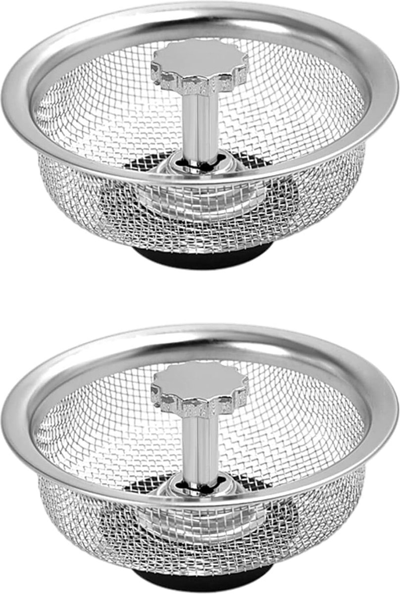 Korfplug Voor De Keuken 78 Mm - 2 Stuks - Afvoerstop - Gootsteen Plug Sus 304 Rvs Afvoerplug Gootsteen Zeef Korfplug Gootsteen Zeven Voor Keuken En Badkamer