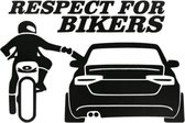 set van twee respect for bikers autosticker raamsticker motorsticker motorfan zwart muursticker 15cm auto motor sticker