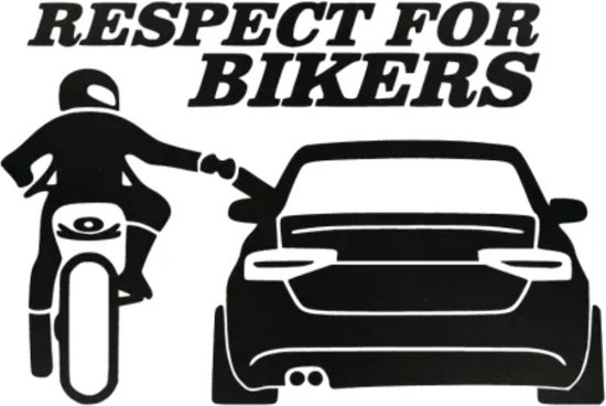 set van twee respect for bikers autosticker raamsticker motorsticker motorfan zwart muursticker 15cm auto motor sticker