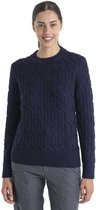 Pull Col Rond Icebreaker Cable Knit Merino Blauw M Femme