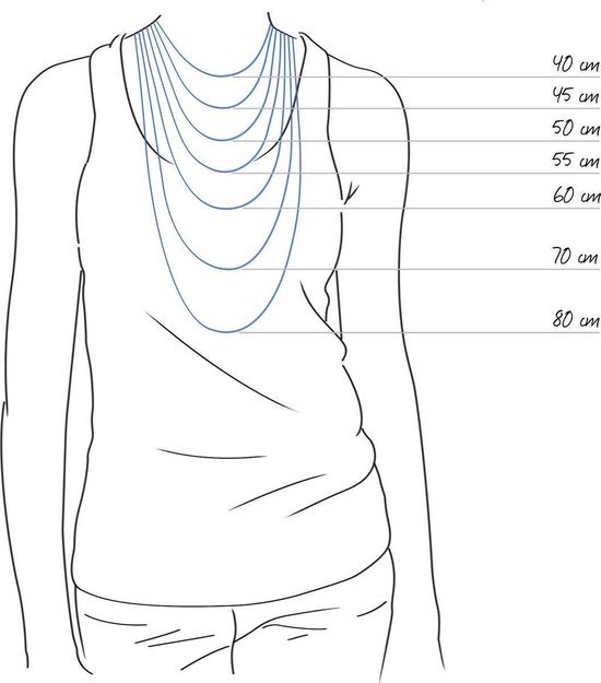 Collier Behave couleur or avec pierres multicolores 39 cm