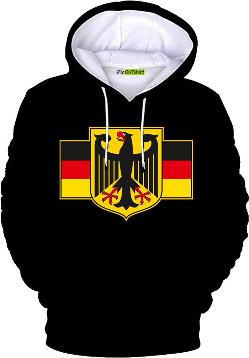 100% Katoenen Zwaargewicht Vintage Duitsland Duitse Vlag Capuchon Hoodie voor Heren Hoodies for men Zware Hooded Sweater van PicOnTshirt cadeau voor mannen 3XL