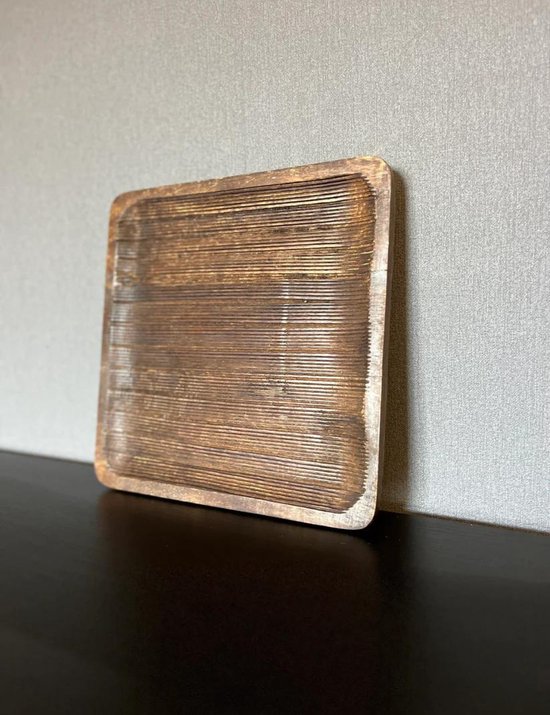 Donkerbruin ovaal houten dienblad 40x12 cm