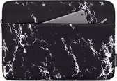 Laptophoes 13 Inch – Laptop Sleeve - Geschikt voor Macbook Air & Pro - Zwart Marmer