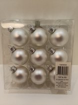 Kerstballen - 9 stuks - 40 mm - Mat - Glas