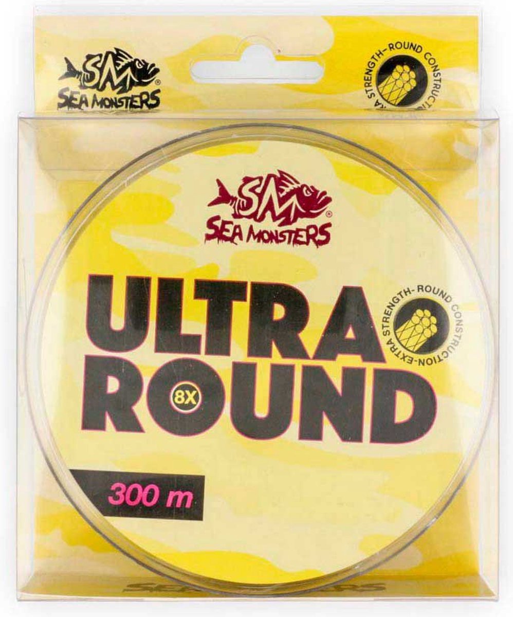 Sea Monsters Ultra Round 300 M Gevlochten Vislijn Geel 0.180 mm