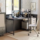 Laptoptafel, thuiskantoor, bureau, eenvoudige montage, metalen frame, 100 x 60 cm