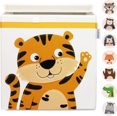 Storage Box For Children's Bedrooms, Practical Toy Box With Lid And Handles, Toy Box For Storing In The Kallax Shelf, Forest Animal Motifs For Children, 33 x 33 x 33 cm