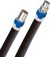 Coax kabel op de hand gemaakt - 15 meter - Zwart - IEC 4G Proof Antennekabel - Male en Female rechte pluggen - lengte van 0.5 tot 30 meter