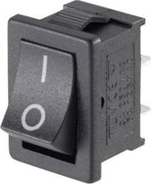 Mini Wipschakelaar On/Off - 2-pins - 10x15mm - Rechthoek - 3A 250V AC - 6A 125V AC - KCD1-10 -Zwart