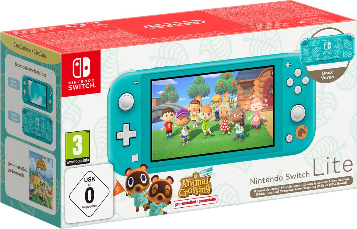 Nintendo Switch Lite - Pack Animal Crossing: New Horizons - Turquoise | bol