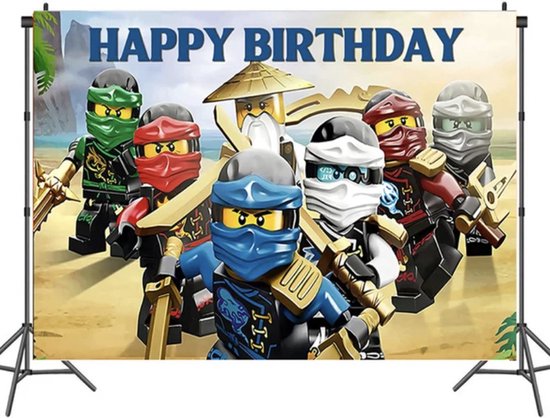 Ninjago Banner Thema Feest Ninjago Happy Birthday Maat 120x80