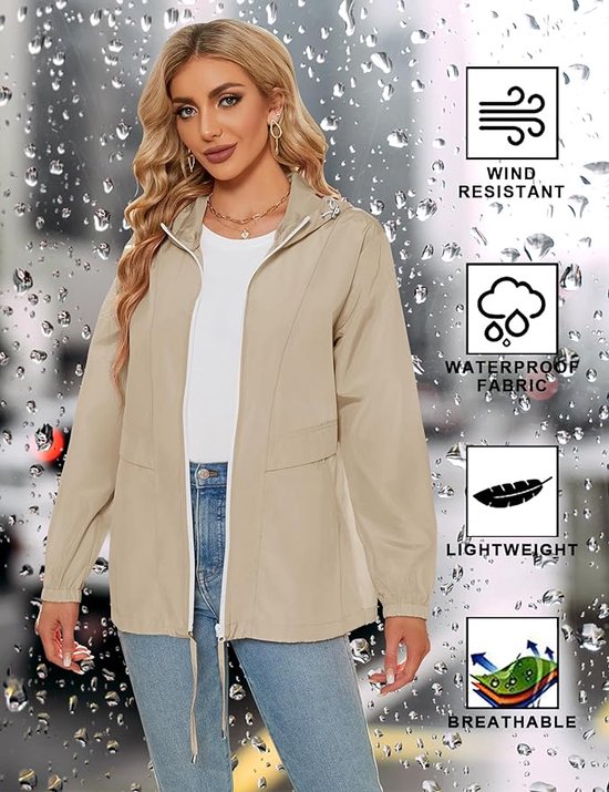 Veste De Pluie Homme Légère - Imperméable, Respirante, Capuche - Taille XXL - Randonnée, Vélo, Voyage