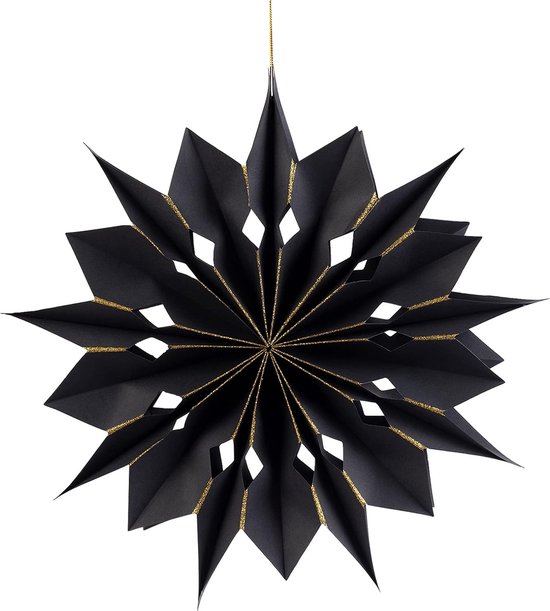 29 cm papieren ster zwart vouwsterren decoratie dertien hoeken kerstster decoratie