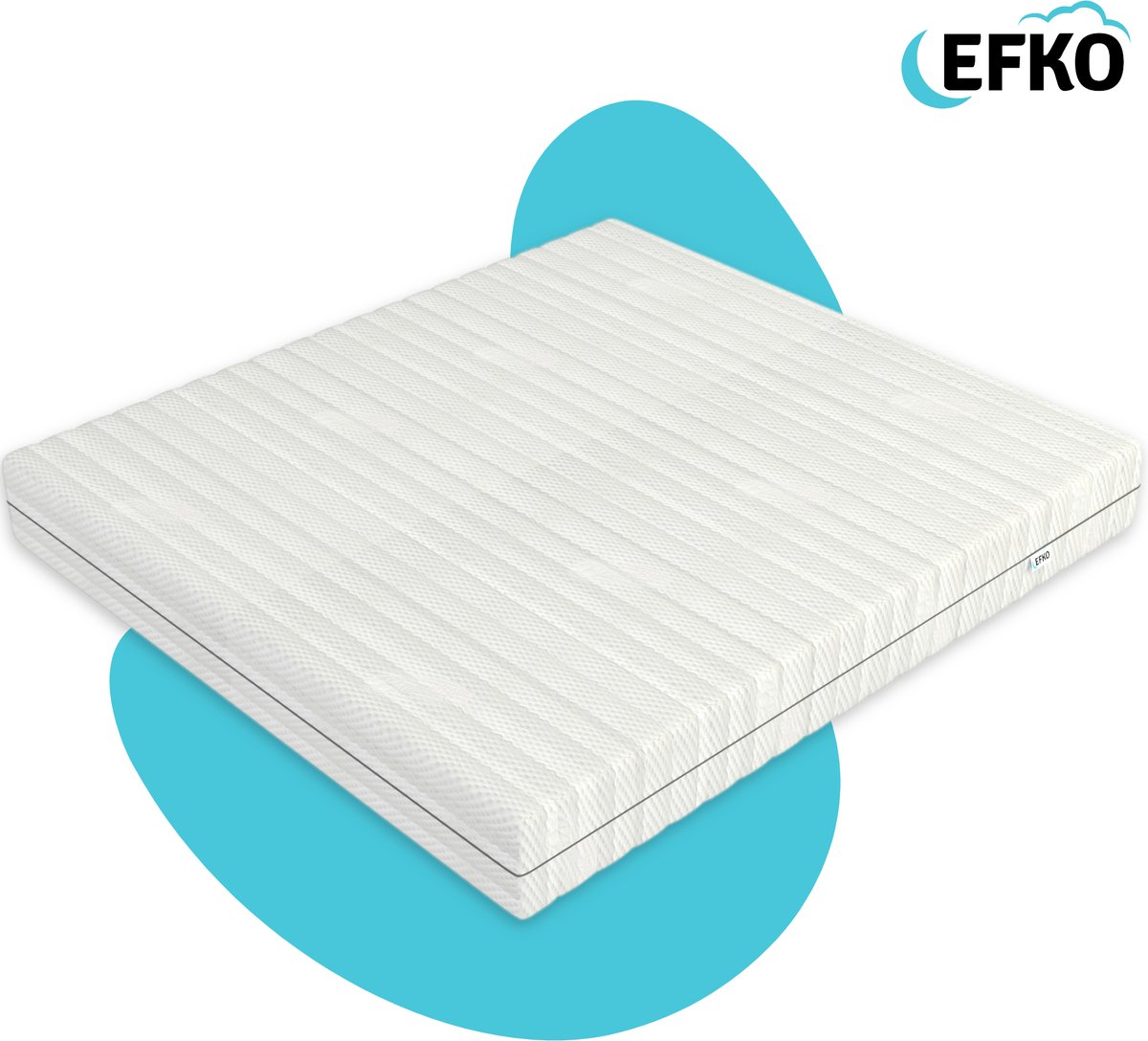 EFKO - Pocketvering hybride Matras - Traagschuim en Geltexmatras - 180x200 cm - 2 Persoons All-Season - Omkeerbaar - Luxe Matrashoes met Rits - Wit