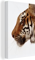 Canvas Schilderij Close-up tijger - 20x30 cm - Wanddecoratie