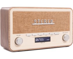 Denver DAB Radio - Retro Radio - Bluetooth - DAB+/ FM - Dimbaar - Batterijen & Netstroom - DAB18LW