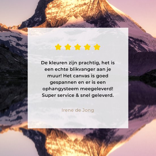 Cervin au lever du soleil de Riffelsee en Suisse Toile 90x90 cm - Tirage photo sur toile (Décoration murale salon / chambre)