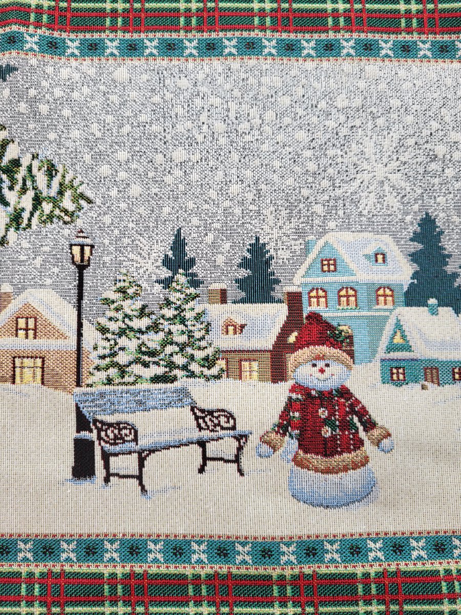 Tafelloper Gobelinstof Kerst Snowman Christmas 100*40cm
