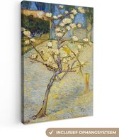 Canvas Schilderij Perenboompje in bloei - Vincent van Gogh - 60x90 cm - Wanddecoratie