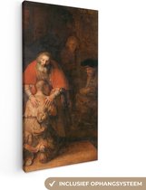 Canvas Schilderij Terugkeer van de verloren zoon - Rembrandt van Rijn - 40x80 cm - Wanddecoratie