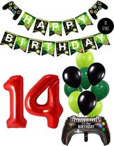 Cijfer Ballon 14 Game Videospel Verjaardag Thema - De Versiering voor de Gamers Birthday Party van Snoes