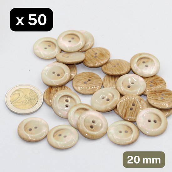 QUARKZMAN 50 Satijnen Knopen – 20 Mm, Met Schacht, Glanzend, Wasbaar, Ideaal Voor Bruidsjurken, Blouses En DIY-projecten (wit)
