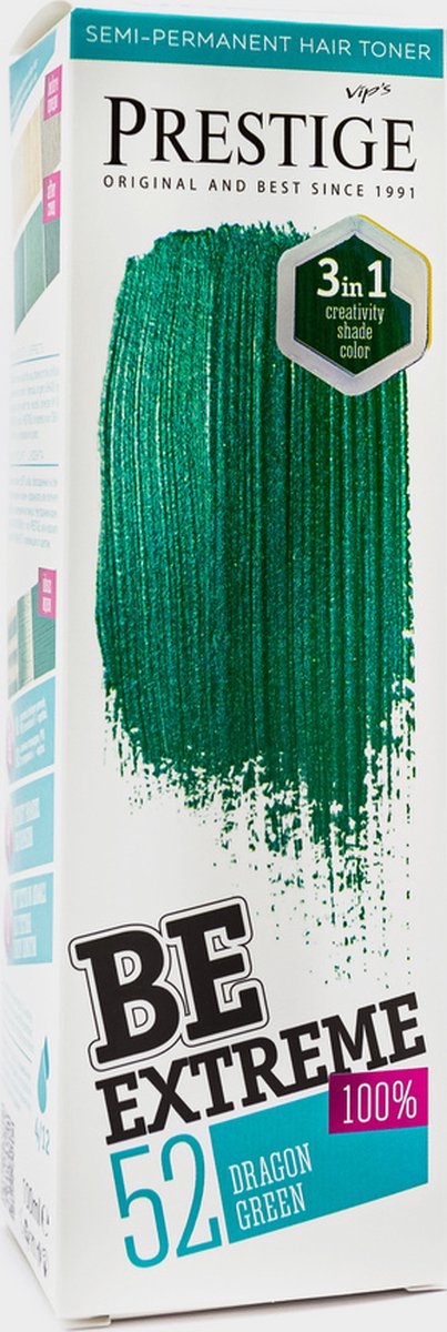 Prestige BeExtreme Dragon Green - Haarverf Groen - Semi-Permanente Haarkleuring - Zonder Ammoniak/Peroxide/PPD/Parabenen