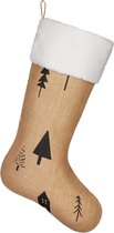BRUBAKER Chaussette de Noël à remplir et à suspendre - Grande chaussette de Noël en jute de 52 cm - Décoration de Noël - Chaussettes de Noël pour Noël - Chaussette de Noël - Décoration de Noël - Maison dans la forêt
