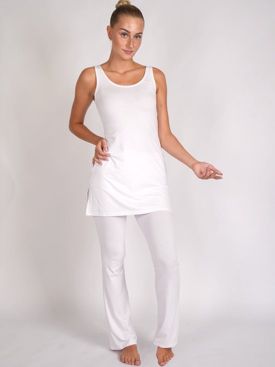Namastae® Yoga legging dames hoge taille - Yogabroek - Licht uiteenlopend - Wit - Maat 38 (L) van Namastae — afbeelding 4