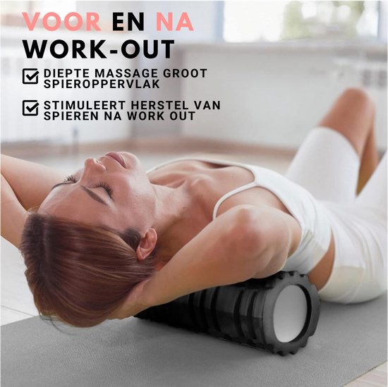 🧘 Rouleau De Massage En Mousse Orange - 33 Cm - Grille Trigger Point - Fitness/Gym