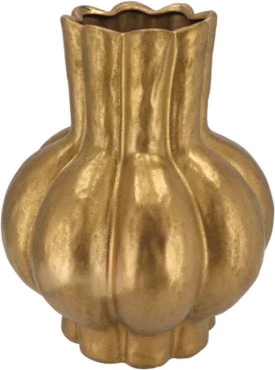 Garlic - Vaas - Goud - Lage Hals - 16x19cm - Keramiek