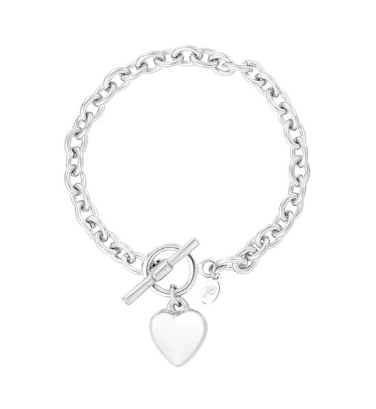 Yehwang armband - Zilveren hart - Stainless steel