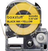 Epson compatible LC-3YBP lettertape - Zwart op geel - 9mm x 8m
