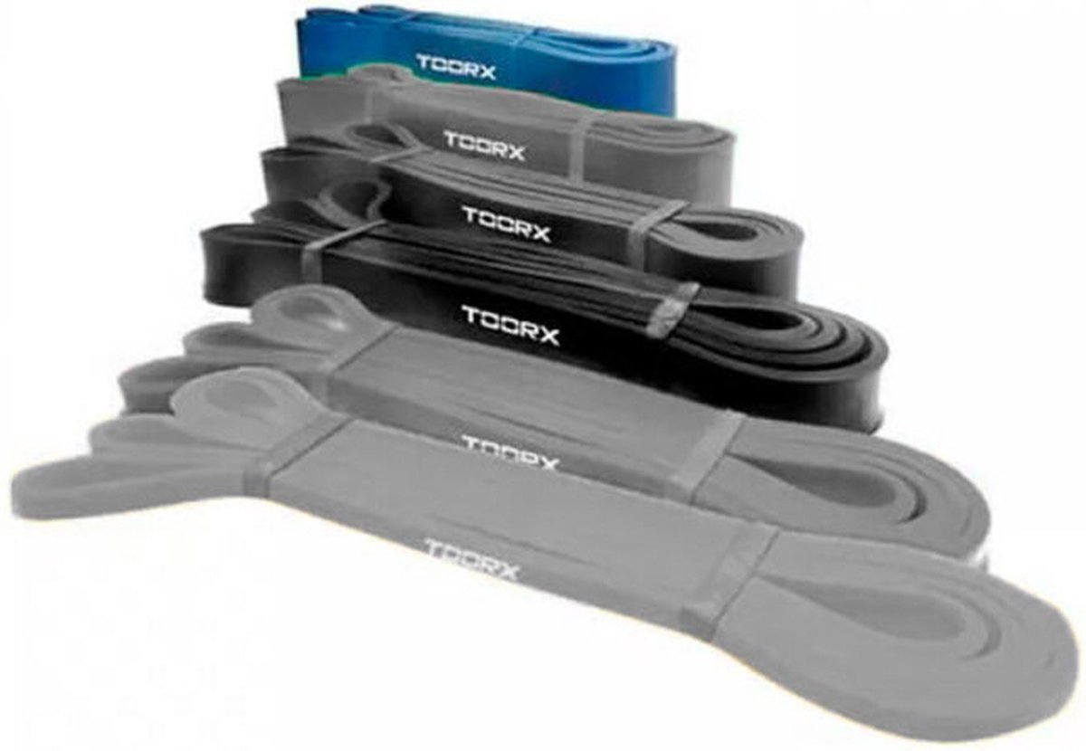 Toorx Fitness Weerstandsband - Resistance Band - Fitness Elastiek - Blauw - Extreem Zwaar - 64 mm dik - 45 tot 100 kg