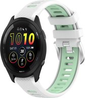 Siliconen bandje - geschikt voor Xiaomi Mi Watch / Watch S1 / Watch S1 Pro - wit-mintgroen