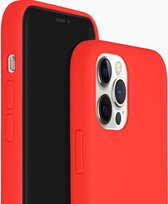 Apple iPhone 14 Pro Max PU Leer Magsafe Karmozijn Rode Achterkant Hoesje + 2X Gratis Screenprotector