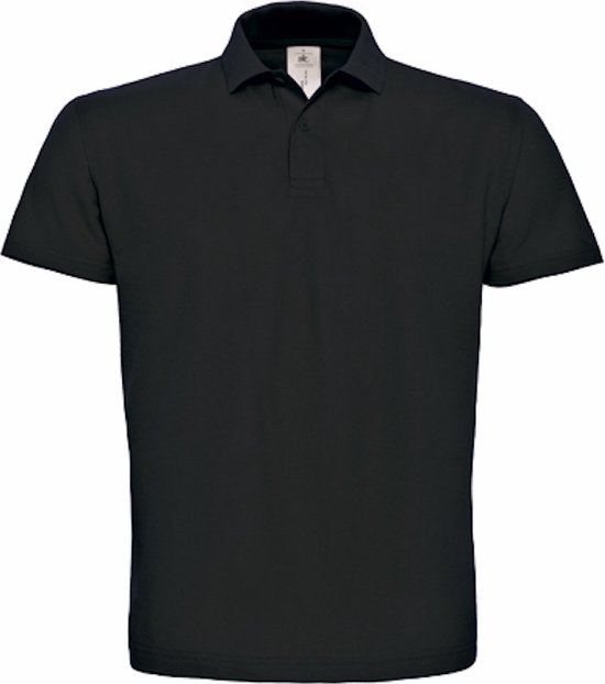 Unisex Polo 'ID.001' Zwart merk B&C Collectie maat S