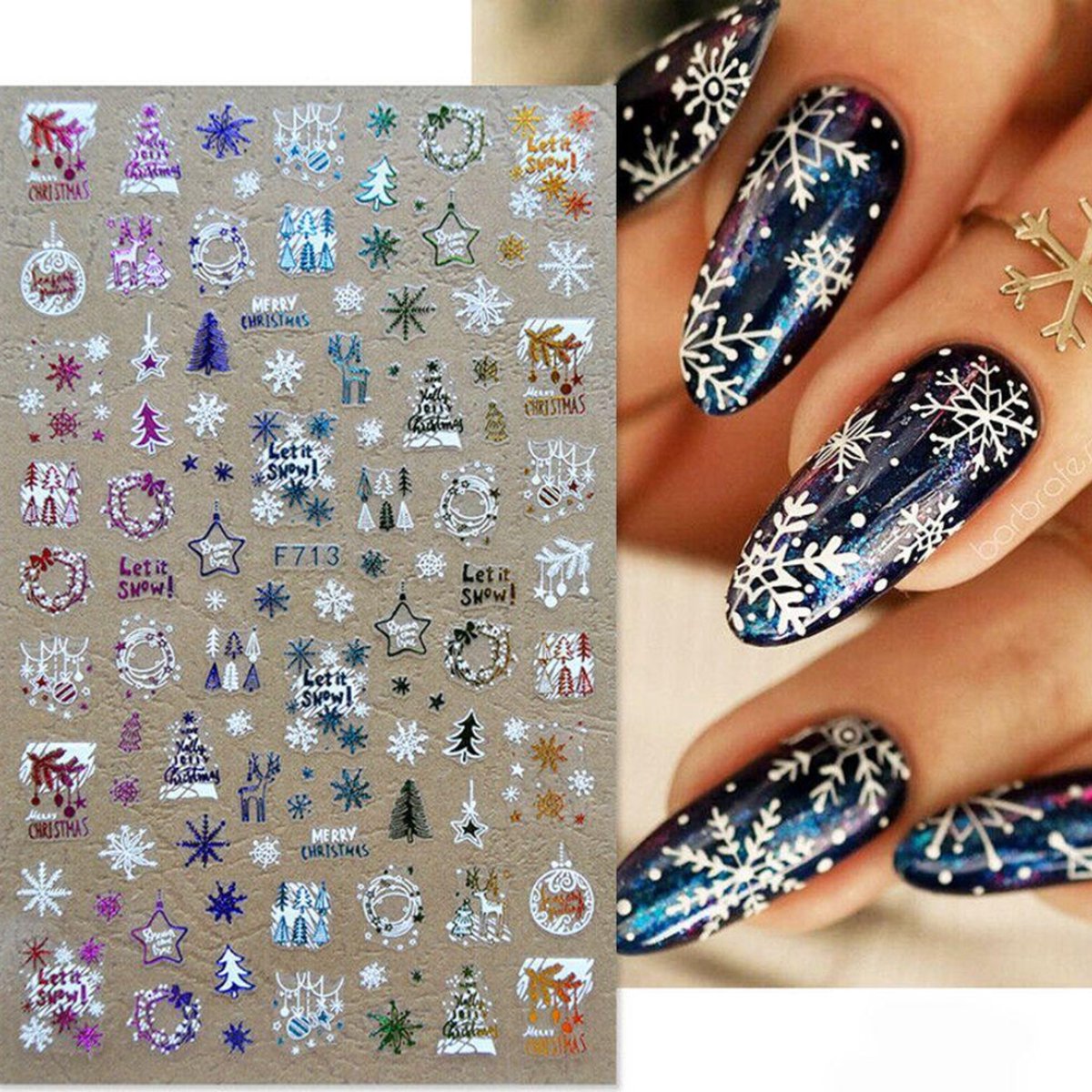 Goedkoopste GUAPÀ® Nail Art Nagelstickers | Zelfklevende 3D Nagel Stickers Kerst | Nail Art 3D Stickers | Gellak | Acryl Nagels | Nagelstickers Kinderen | Nail Art Stempel | 1 kerst vormpjes nagelstickers