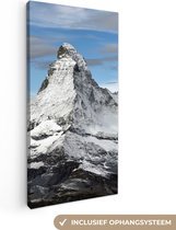 Canvas Schilderij Wolken boven de Matterhorn in Zwitserland - 40x80 cm - Wanddecoratie