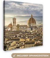 Canvas Schilderij Italië - Zonsondergang - Florence - 20x20 cm - Wanddecoratie