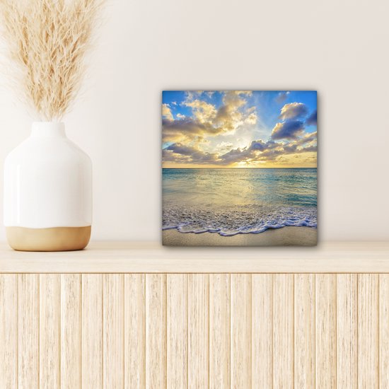 Peinture Sur Toile Nuages Bleus Et Or – Impression D'art Murale Sans Cadre (toile Roulée)