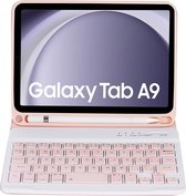 Case2go - Bluetooth Toetsenbordcase voor Samsung Galaxy Tab A9 (2023) - Met stylus pen houder - QWERTY Keyboard case - Roze