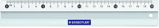 Babyflesje - Liniaal Staedtler 563 200mm aluminium - 10 stuks