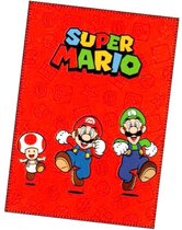 Super Mario fleece deken - rood - Mario plaid - 100 x 140 cm.