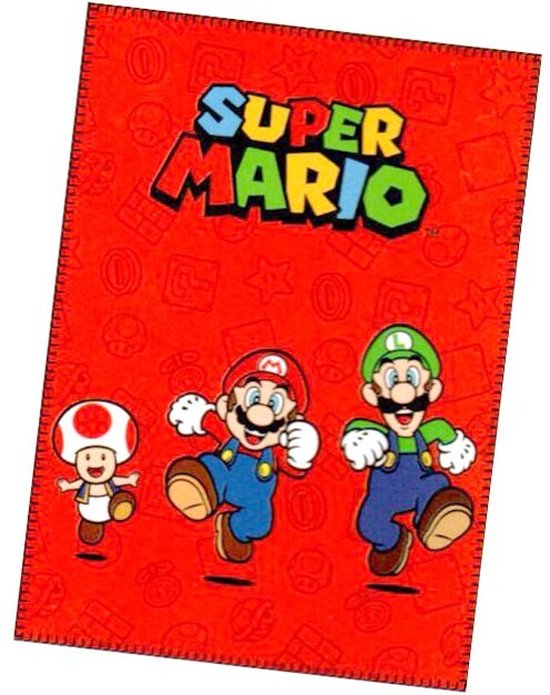 Couverture polaire Super Mario - rouge - Plaid Mario - 100 x 140 cm.